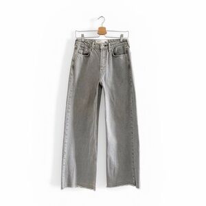 Rag & Bone High Rise Wide Leg Ankle Jeans Raw Hem Size 26